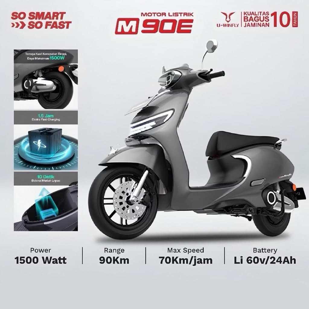 Poster ciri dan spesifikasi UWINFLY M90E